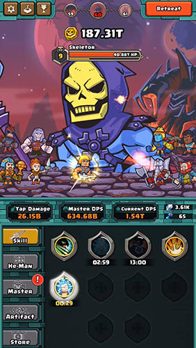 He-Man: Tappers of Grayskull - Android game screenshots.