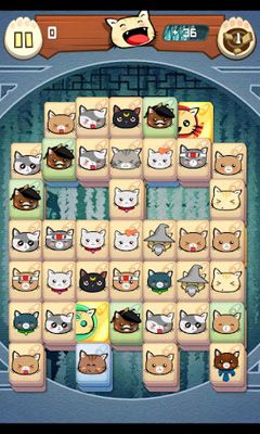 Gameplay of the Hungry Cat Mahjong for Android phone or tablet.