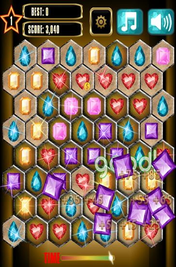 Jewels blitz: Gold hexagon - Android game screenshots.