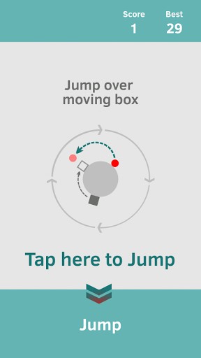 Gameplay of the Jump over box for Android phone or tablet.