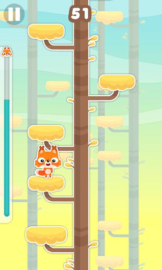 Jumping fox: Climb that tree! - Android game screenshots.
