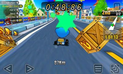 Gameplay of the KartRider Rush+ for Android phone or tablet.
