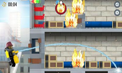 Gameplay of the LEGO City Fire Hose Frenzy for Android phone or tablet.