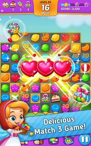 Lollipop: Sweet taste match 3 - Android game screenshots.