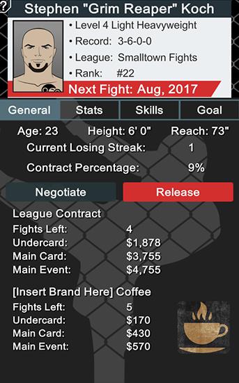 MMA manager - Android game screenshots.