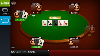 Mobile poker club - Android game screenshots.