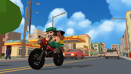 Moto rider 3D: Blocky city 17 - Android game screenshots.