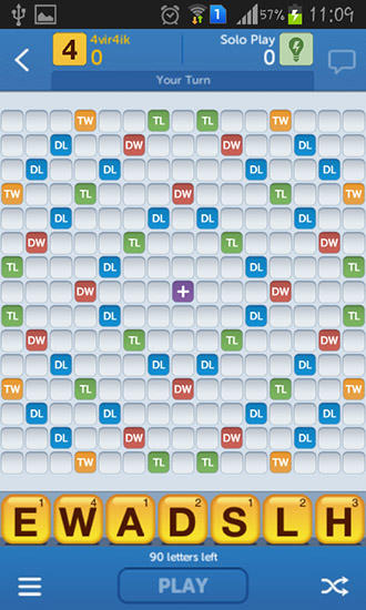 New words with friends - Android game screenshots.
