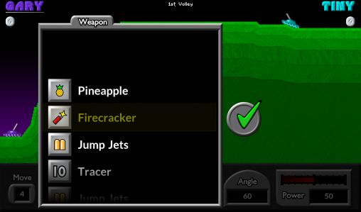 Pocket tanks - Android game screenshots.