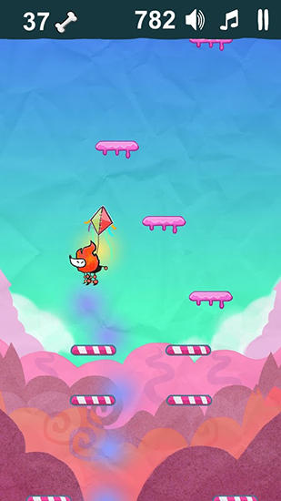 Gameplay of the Poodle jump: Fun jumping games for Android phone or tablet.