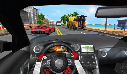 Racing in car turbo - Android game screenshots.