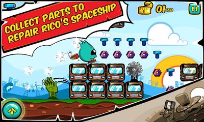 Gameplay of the Running Rico Alien vs Zombies for Android phone or tablet.