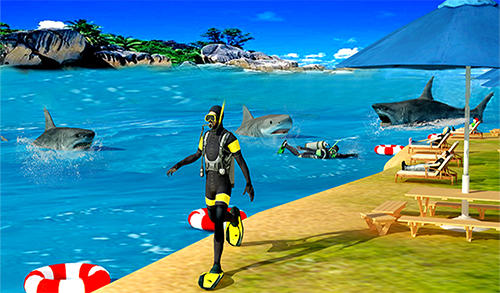 Shark hunting 3D: Deep dive 2 - Android game screenshots.