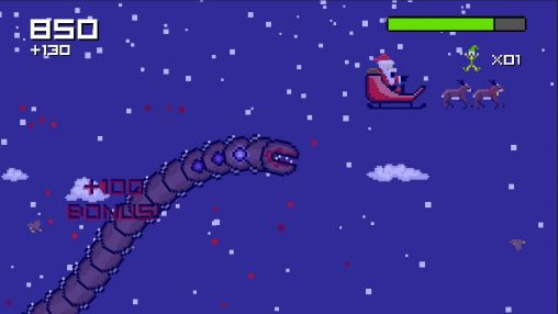Super mega worm vs Santa: Saga - Android game screenshots.