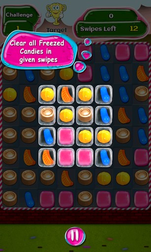 Swiped candies - Android game screenshots.
