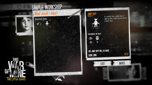 This war of mine: The little ones - Android game screenshots.