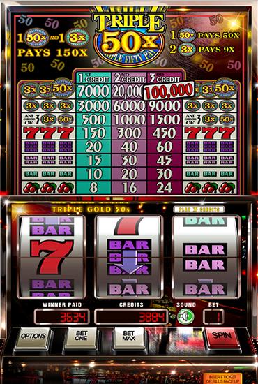 Triple gold 50x: Slot machine - Android game screenshots.