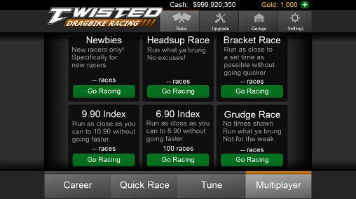 Twisted: Dragbike racing - Android game screenshots.