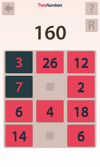 Two numbers - Android game screenshots.
