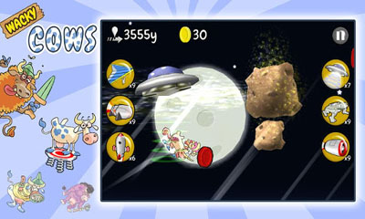 Wacky Cows - Android game screenshots.