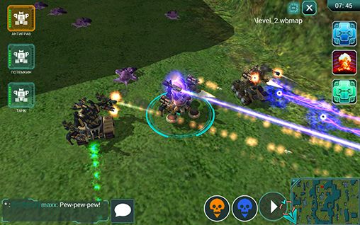 Gameplay of the Warbots online for Android phone or tablet.