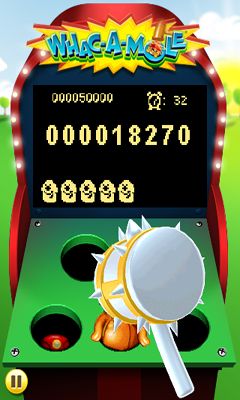Gameplay of the WHAC-A-MOLE for Android phone or tablet.
