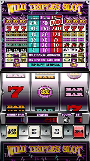 Wild triples slot: Casino - Android game screenshots.