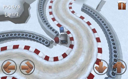 Gameplay of the Winter racing: 4x4 jeep for Android phone or tablet.