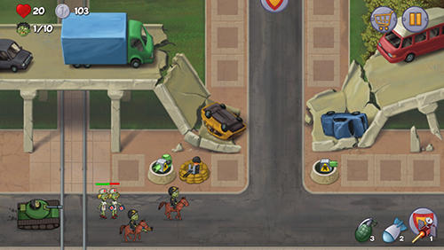 Zombie town defense - Android game screenshots.
