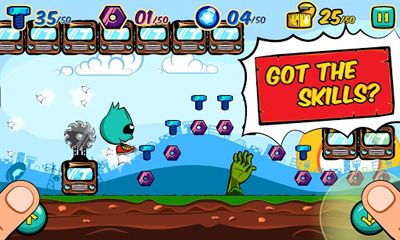 Running Rico Alien vs Zombies - Android game screenshots.