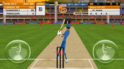 Gameplay of the Stick cricket: Premier league for Android phone or tablet.