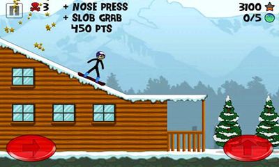 Stickman Snowboarder - Android game screenshots.