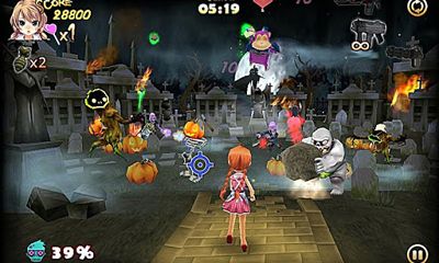 Gameplay of the Zombie Panic in Wonderland for Android phone or tablet.