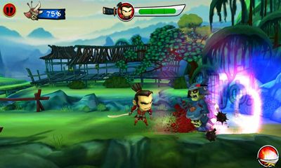 Gameplay of the Samurai vs Zombies Defense 2 for Android phone or tablet.