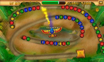 Gameplay of the Egypt Zuma – Temple of Anubis for Android phone or tablet.