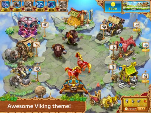 Gameplay of the Farm frenzy: Viking heroes for Android phone or tablet.
