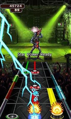 Gameplay of the Guitar Hero: Warriors of Rock for Android phone or tablet.