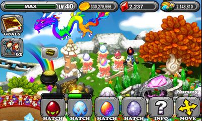 Gameplay of the DragonVale for Android phone or tablet.