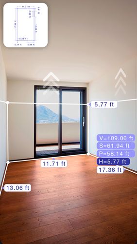 AR plan 3D ruler – Camera to plan, floorplanner screenshot.