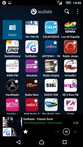 Audials Radio screenshot.