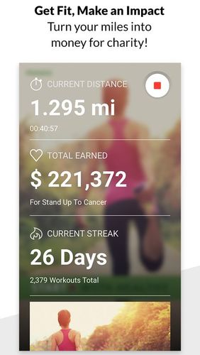 Charity Miles: Walking & running distance tracker screenshot.