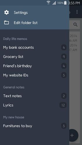 ClevNote - Notepad and checklist screenshot.