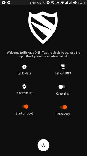 DNS changer by Blokada screenshot.