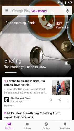 Google Play: Newsstand screenshot.