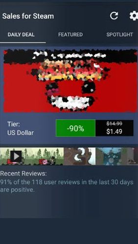 Sales for Steam screenshot.