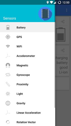 Sensors multitool screenshot.