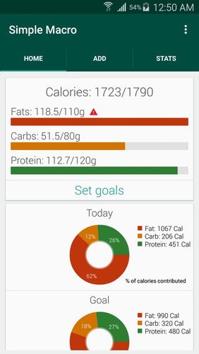 Simple macro - Calorie counter screenshot.