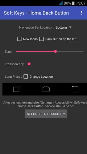 Soft keys - Home back button screenshot.