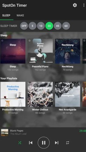 SpotOn - Sleep & wake timer for Spotify screenshot.