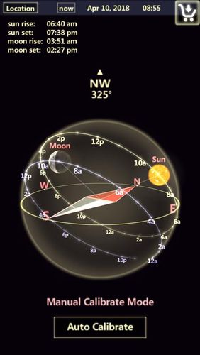 Sun & Moon tracker screenshot.